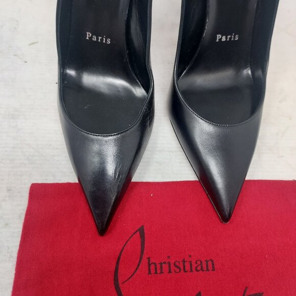 Christian Louboutin Black Strappy Condora Leather Heel Shoe - Picture 8 of 12